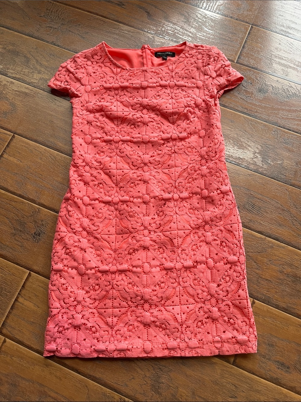 Banana Republic Coral Lace Mini Dress